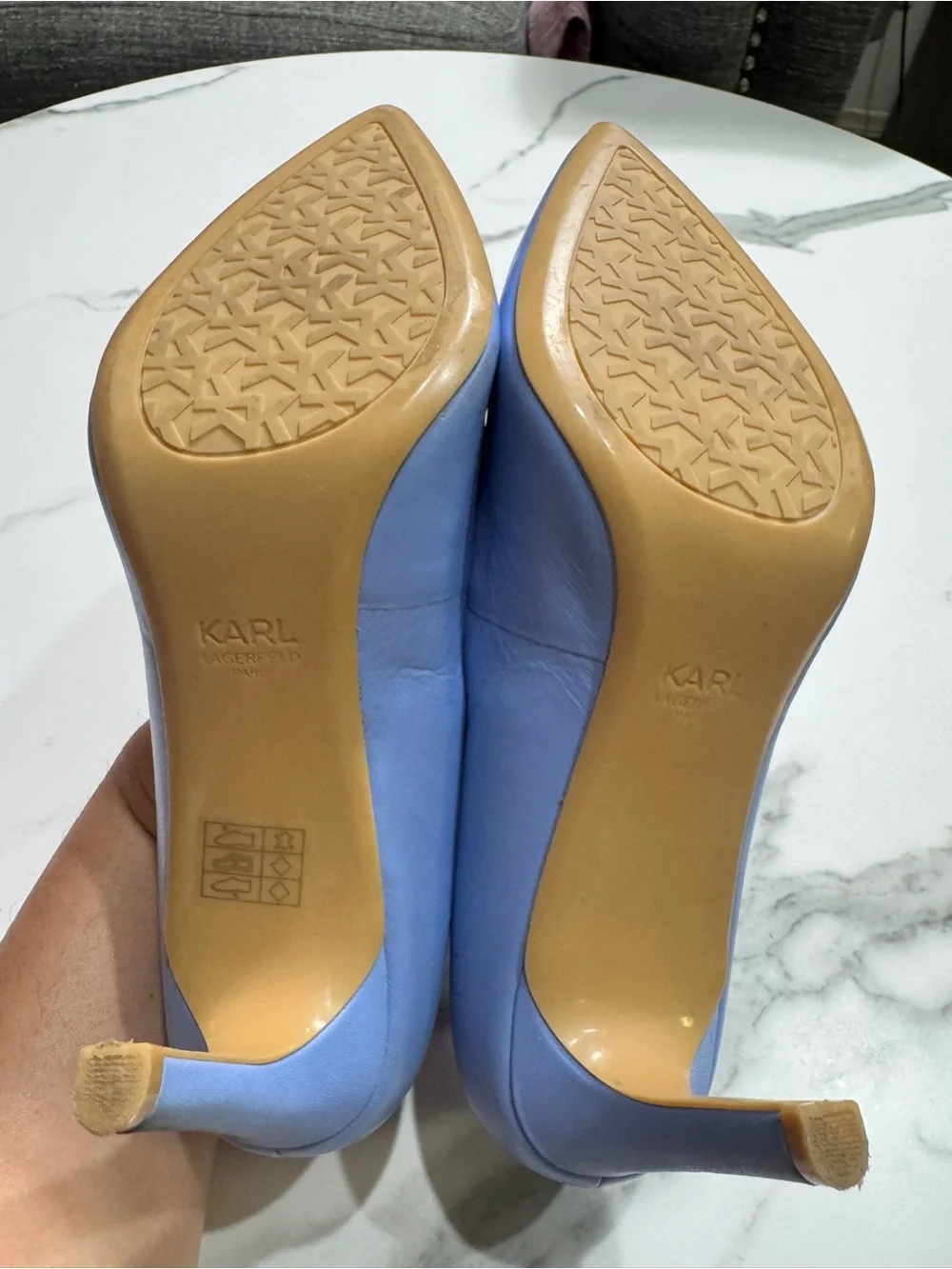Karl Lagerfeld Periwinkle Pointed-Toe Stiletto Pumps